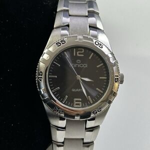 Minicci Men's‎ Quartz Watch Black Dial Silver Tone Stainless Steel – Not Tested